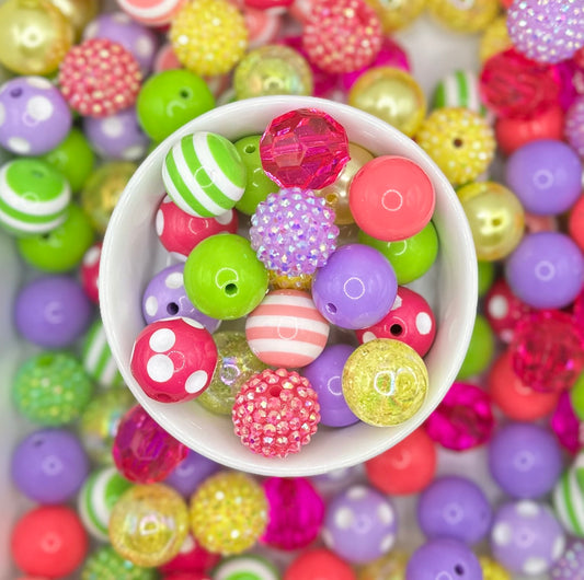 Neon Colors 20mm 10pcs Acrylic Bead Mix
