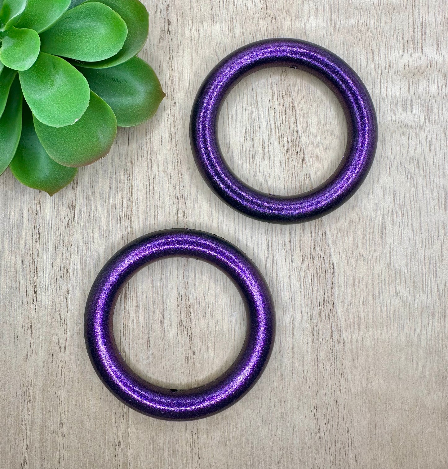 Purple Opal Shine Silicone Ring Bead Car Charms