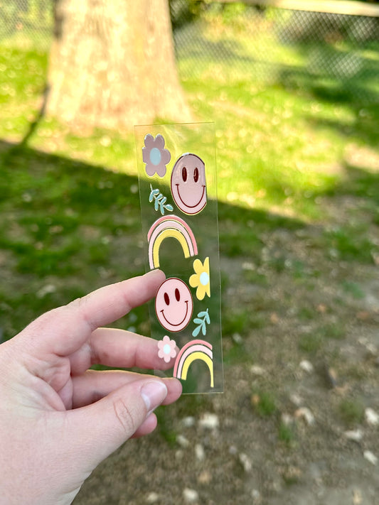 Smiles and Rainbows UV DTF Pen or Bookmark Wrap - Ready to Apply