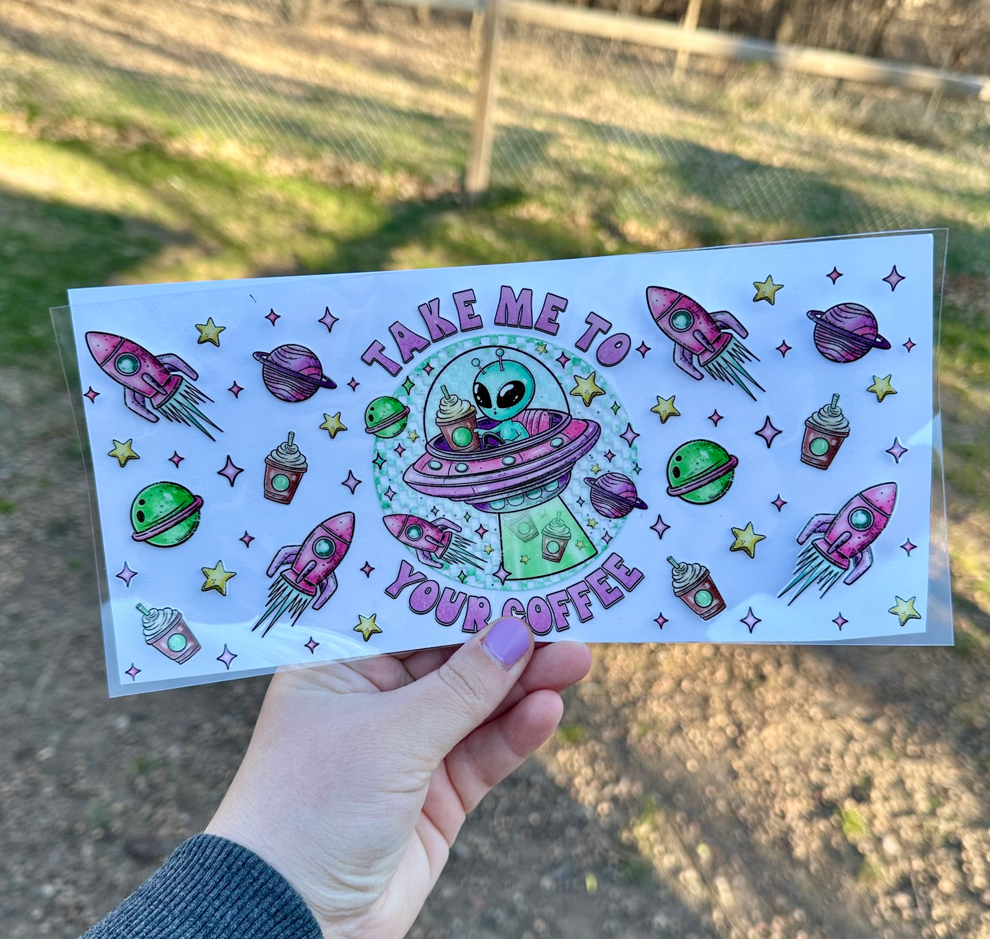 Take Me to Your Coffee | UV DTF Can Cup Wrap - Ready to Apply