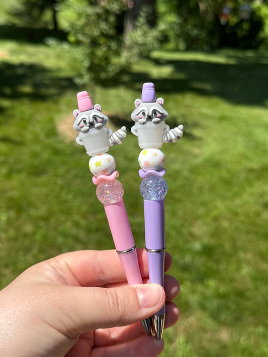 Raccoon Trash Panda Beaded Pen