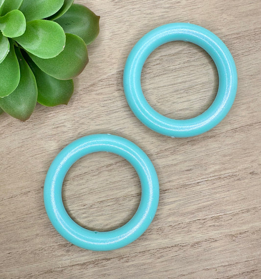 Baby Blue Opal Shine Silicone Ring Bead Car Charms