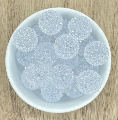 Clear 20mm Rhinestone Acrylic Beads