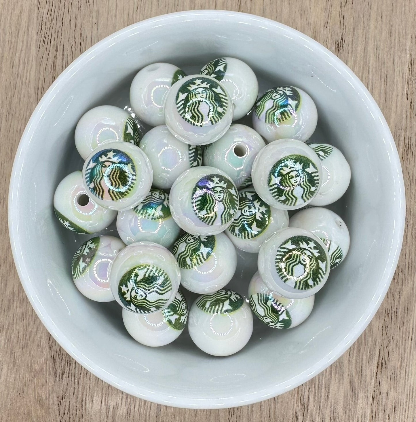 Coffee Shop UV 16mm 5pcs Round Acrylic Beads
