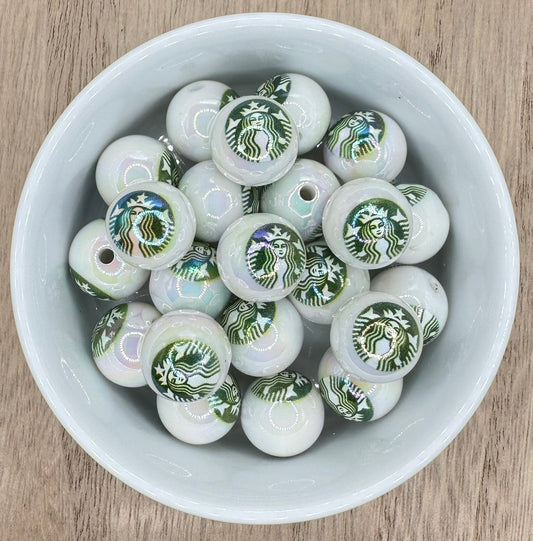 Coffee Shop UV 16mm 5pcs Round Acrylic Beads