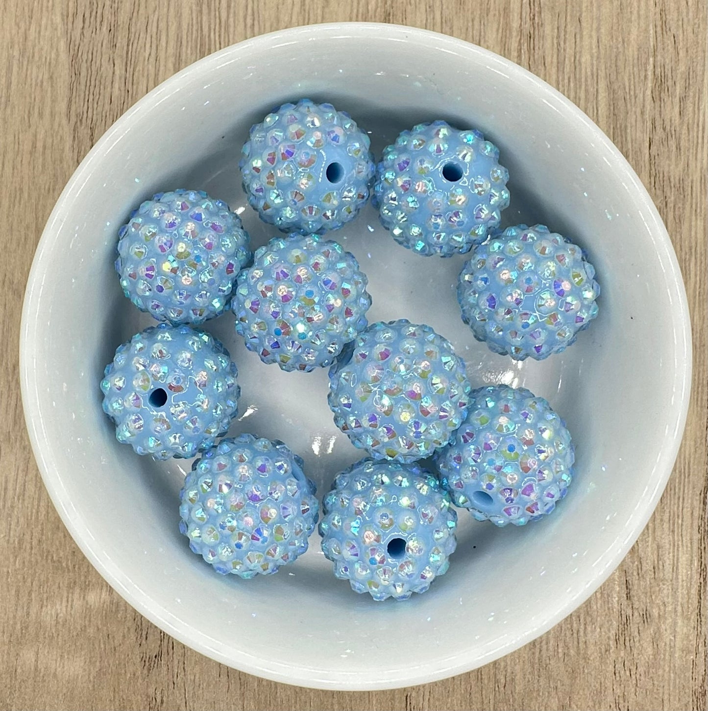 Icy Blue 20mm Rhinestone Acrylic Beads