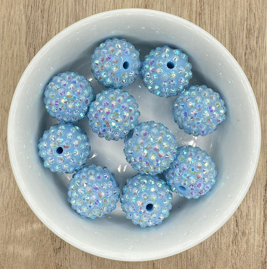 Icy Blue 20mm Rhinestone Acrylic Beads