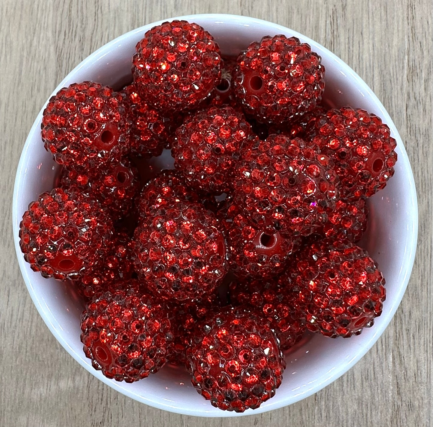 Deep Red 20mm Rhinestone Acrylic Beads