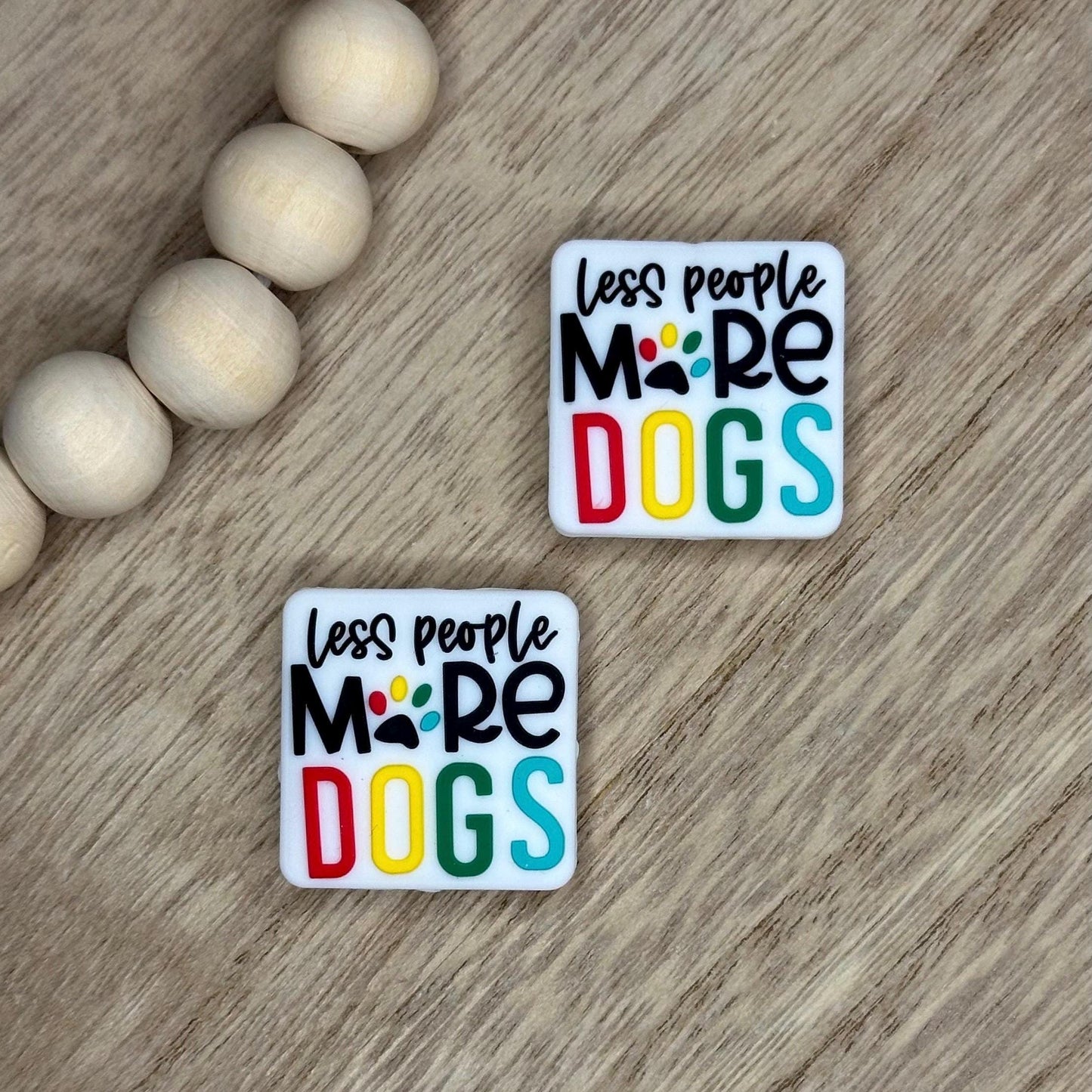 Less People More Dogs Silicone Focal Beads