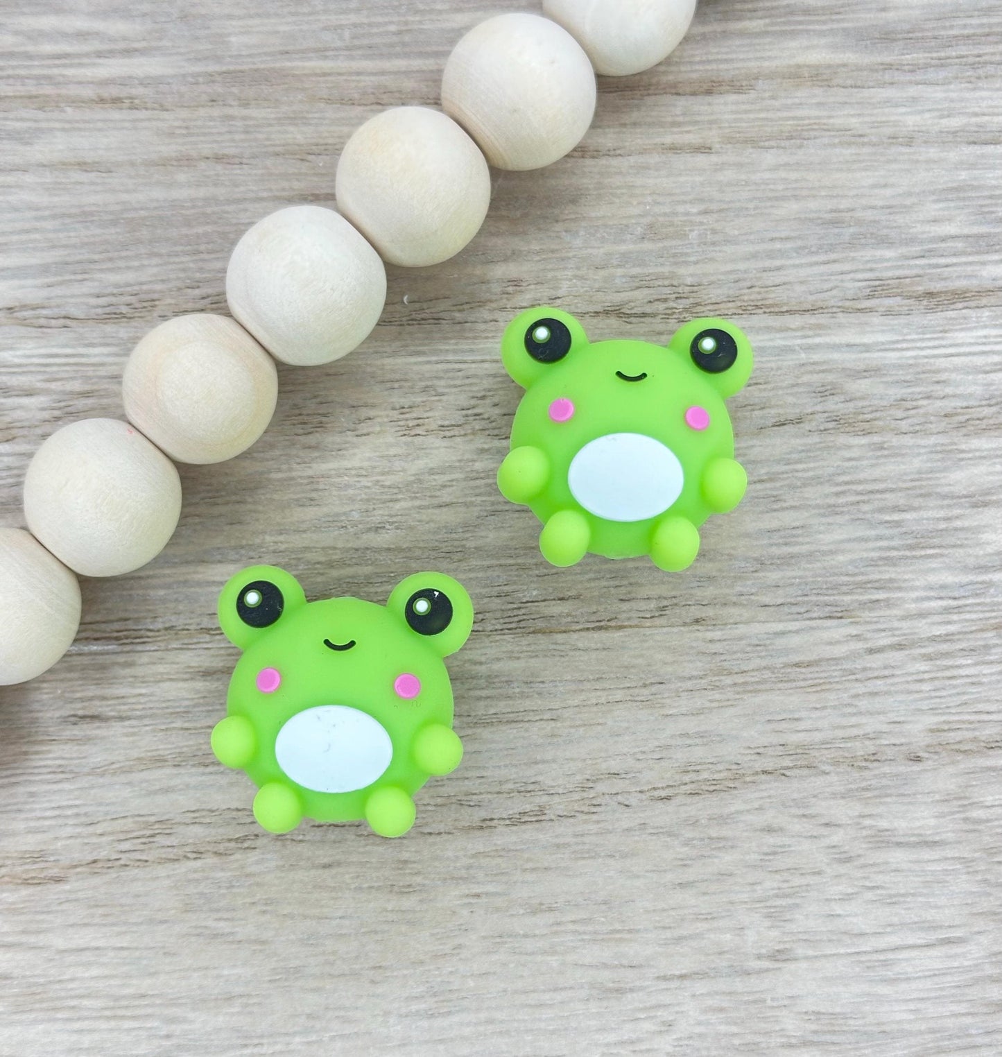 Cute Frog 3D Silicone Focal Beads