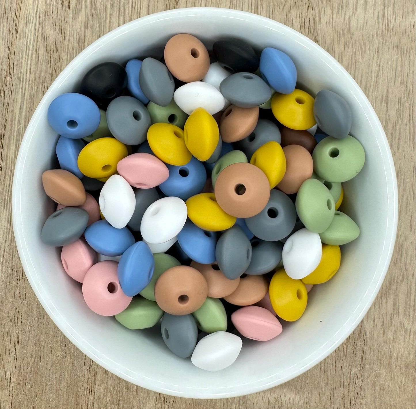 Boho Mix Lentil 12mm Spacer Silicone Beads