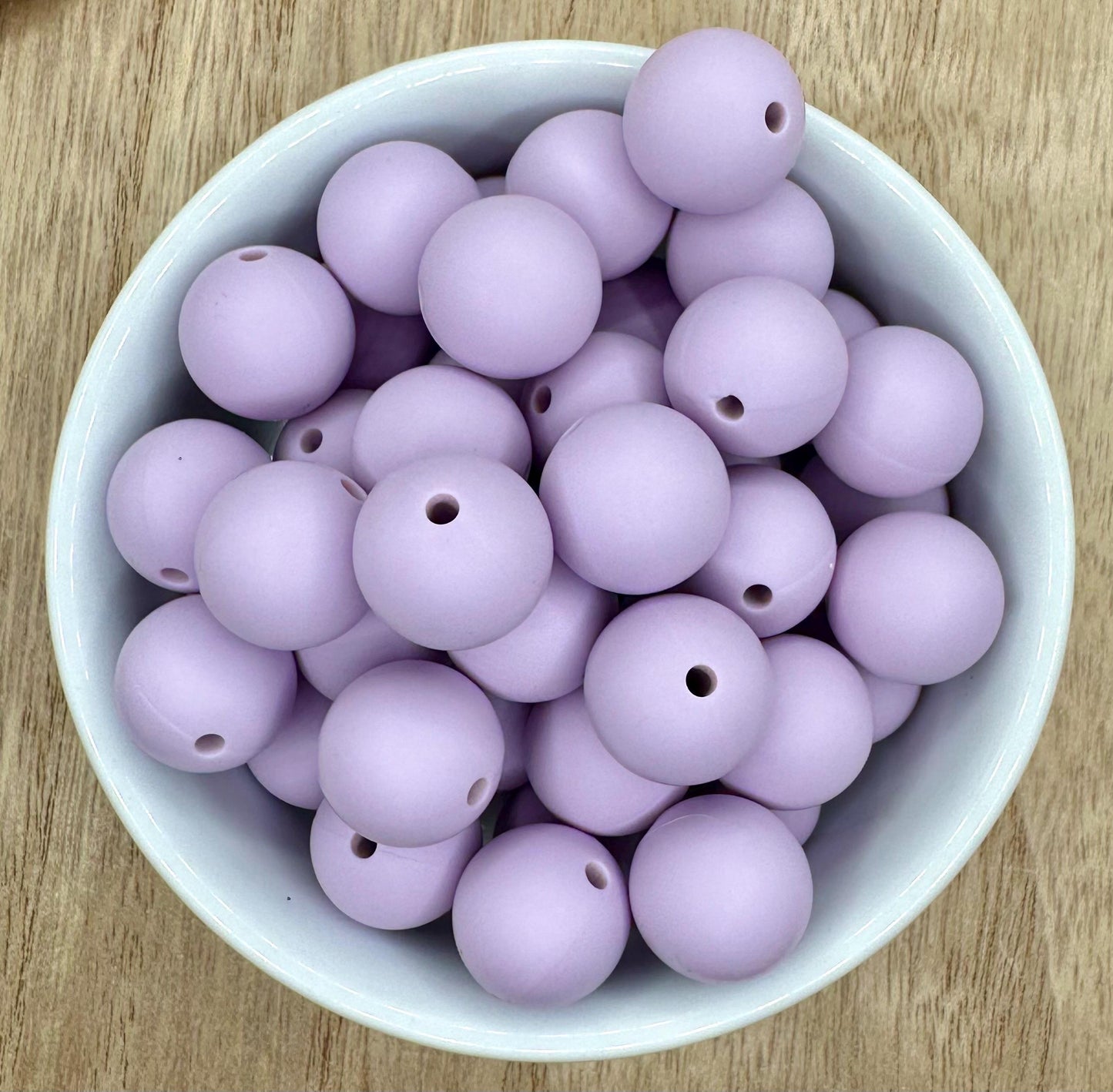 Lilac 15mm Round Silicone Beads