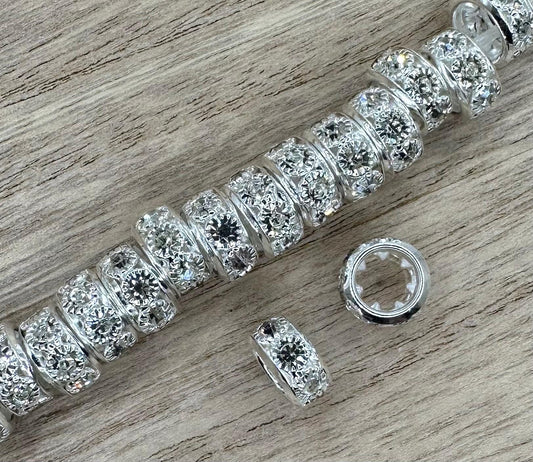 Large Hole Bling Rhinestone Spacers