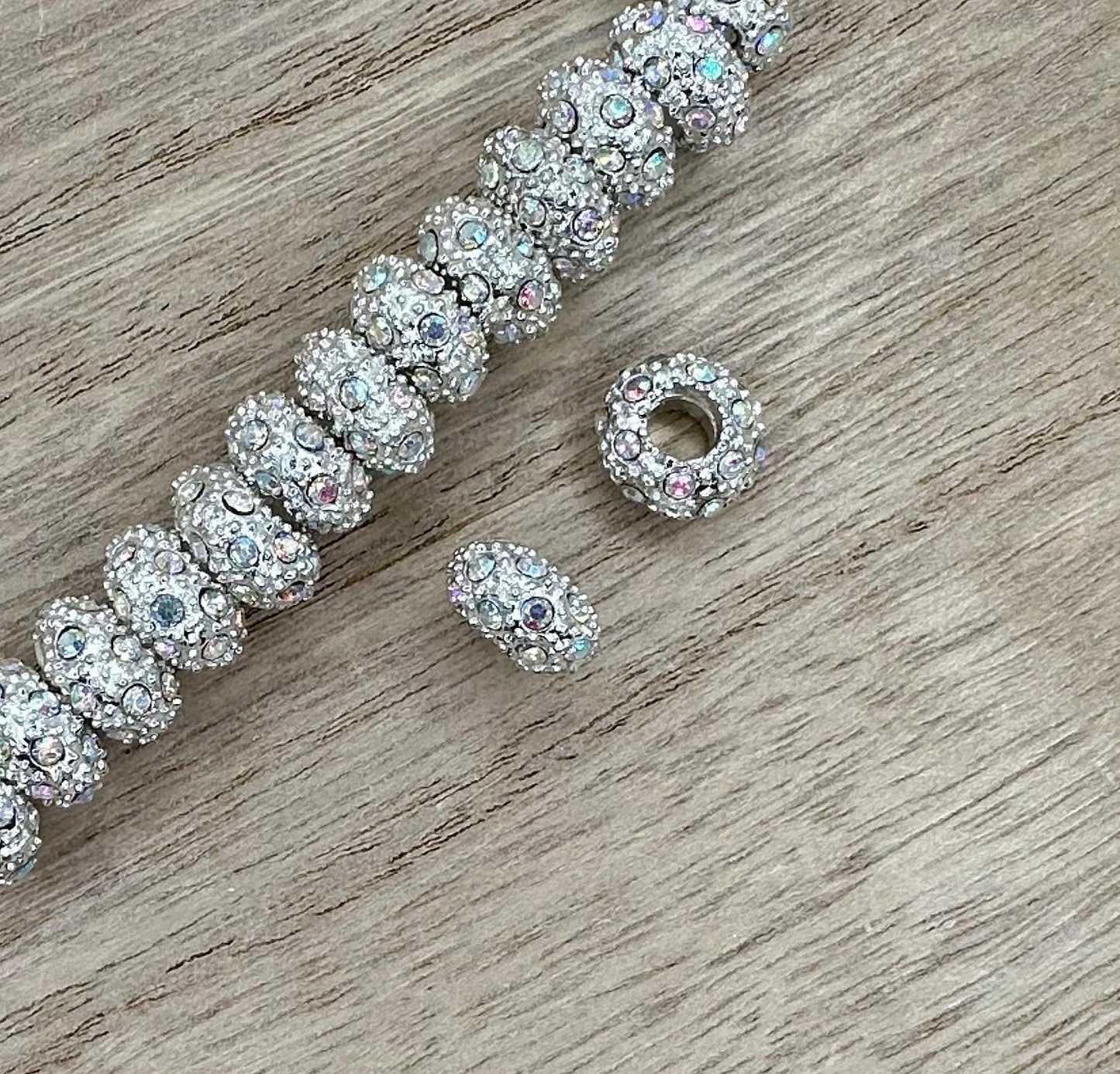 Large Hole Bling Rhinestone Spacers