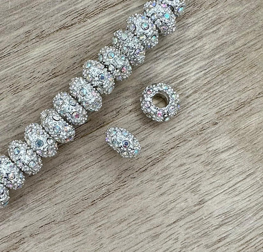 Large Hole Bling Rhinestone Spacers