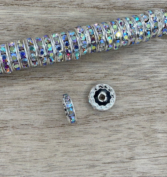 10mm AB Rhinestone Spacers