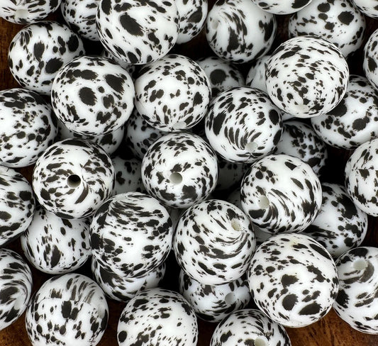 Black Cow HYDE 15mm Round Printed Silicone Beads