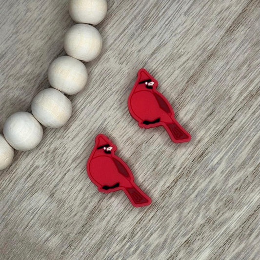 Cardinal Red Bird Silicone Focal Beads