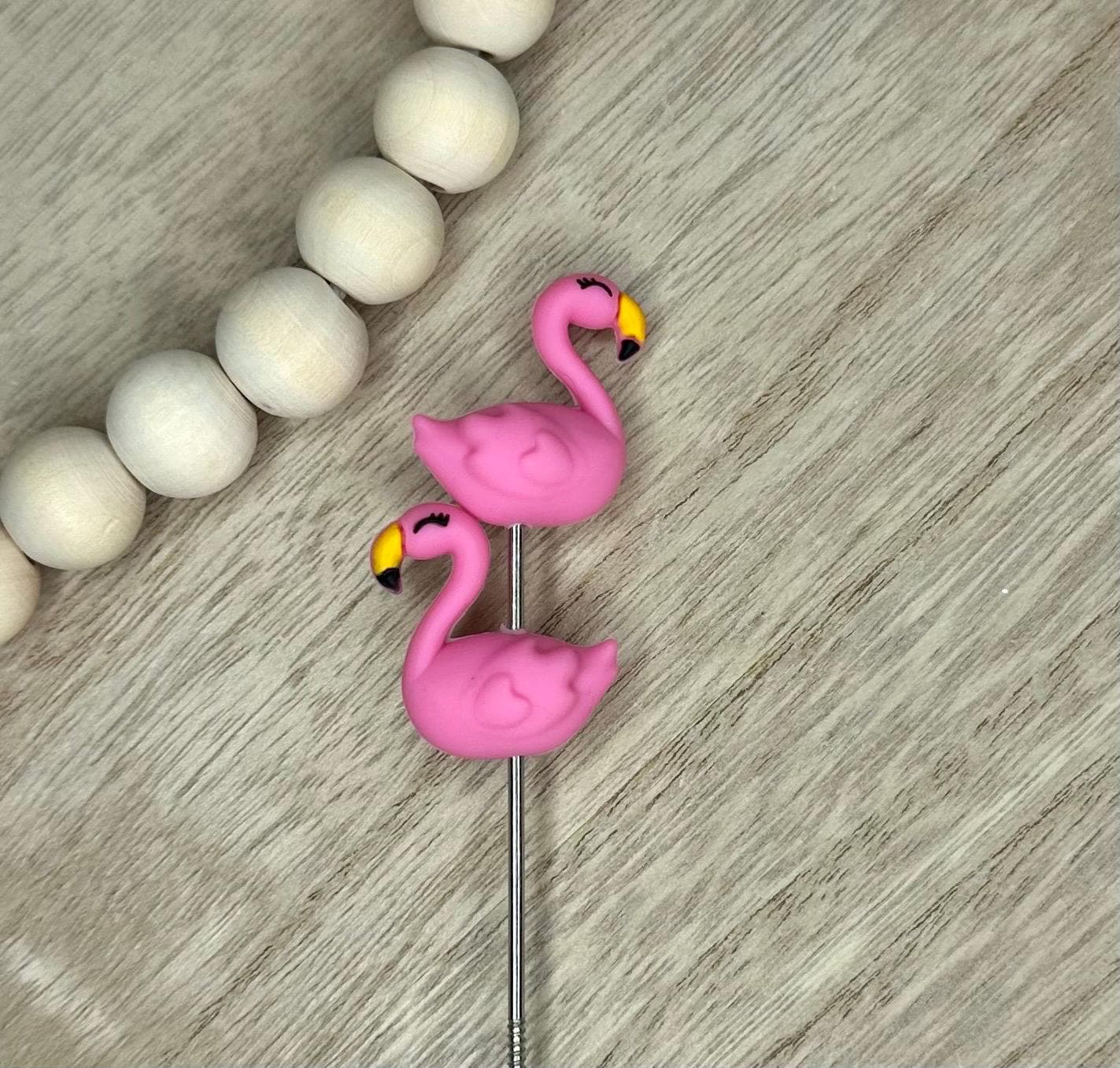 Flamingo Bead 3D Silicone Focal Beads
