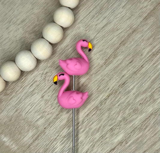 Flamingo Bead 3D Silicone Focal Beads