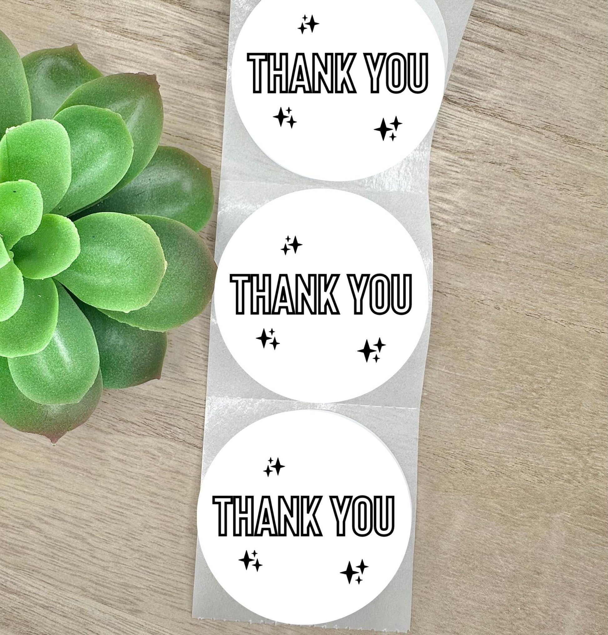 Thank You, Round 2in Business Packing Stickers
