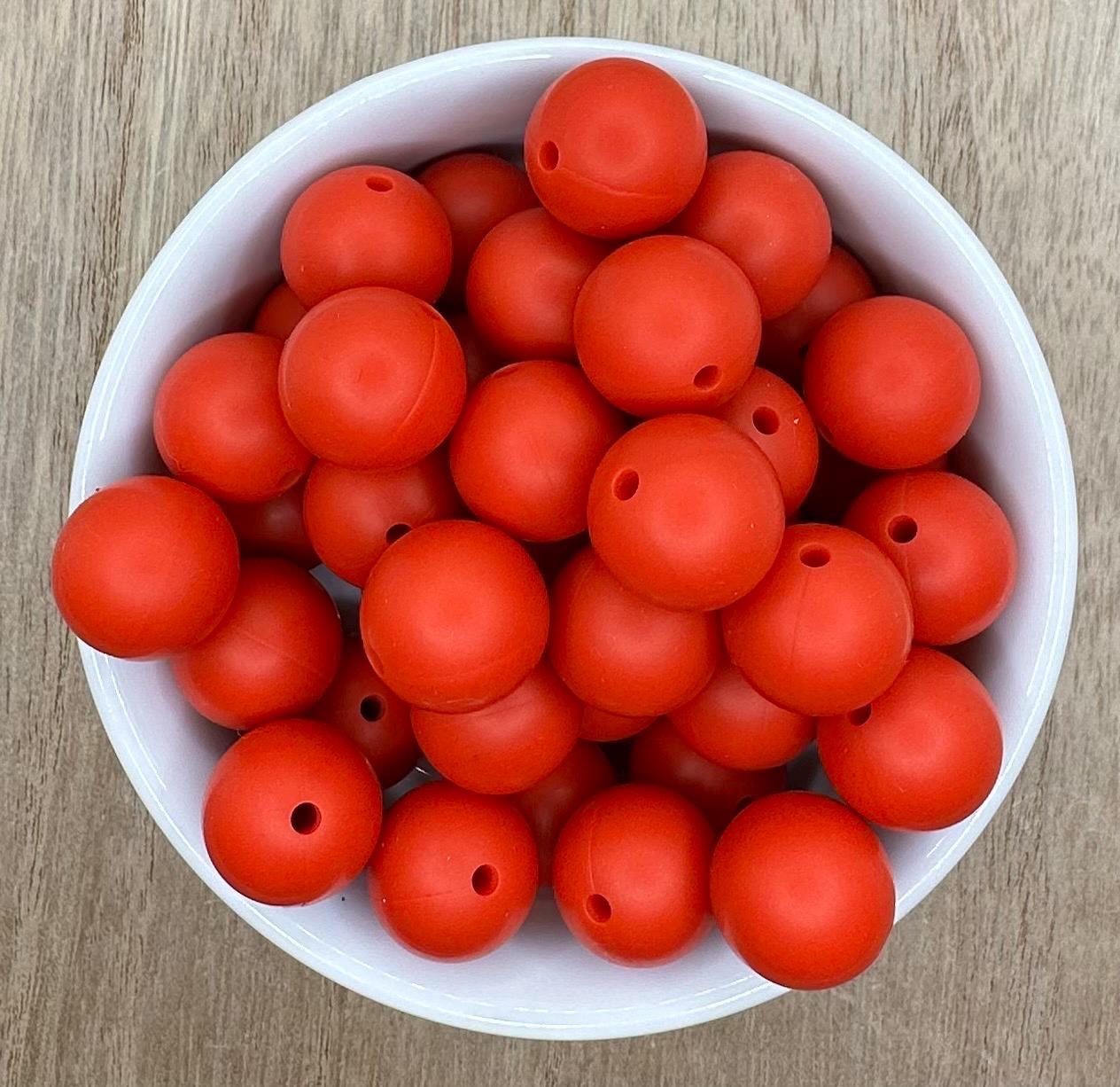 Classic Red 15mm Round Silicone Beads