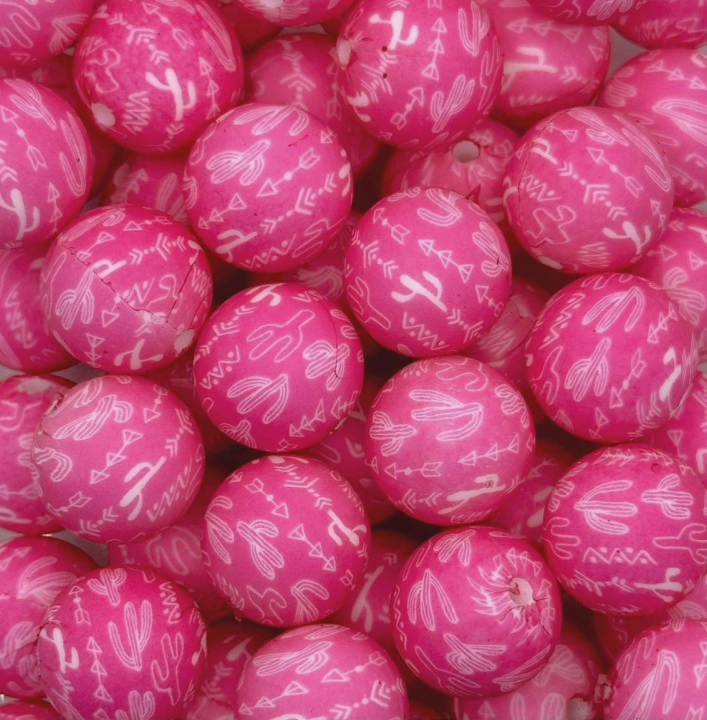 Cactus Pink 15mm Round Silicone Beads