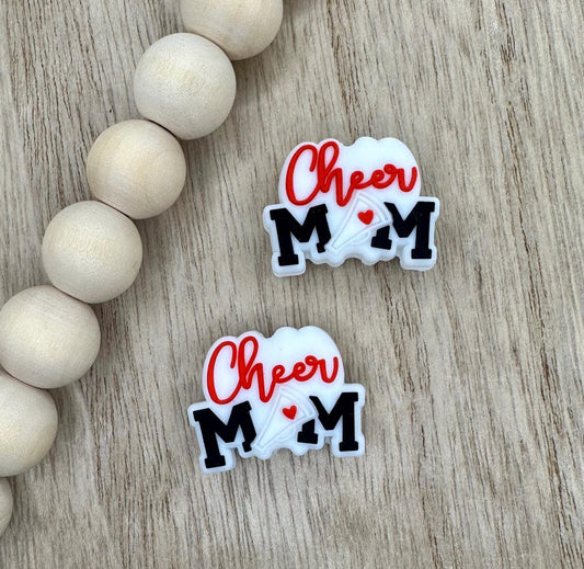 Cheer Mom Silicone Focal Beads