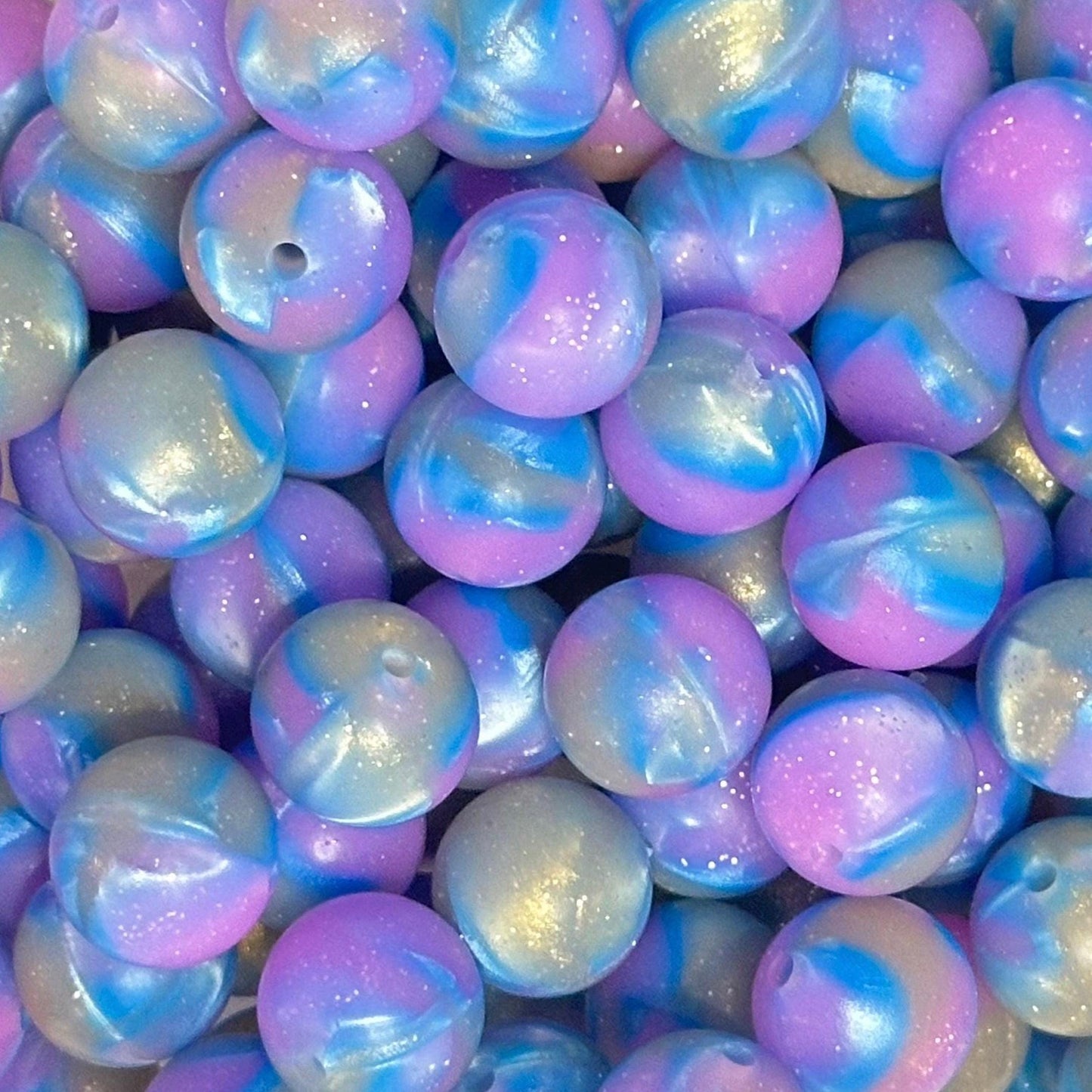 Northern Lights Round Silicone Beads