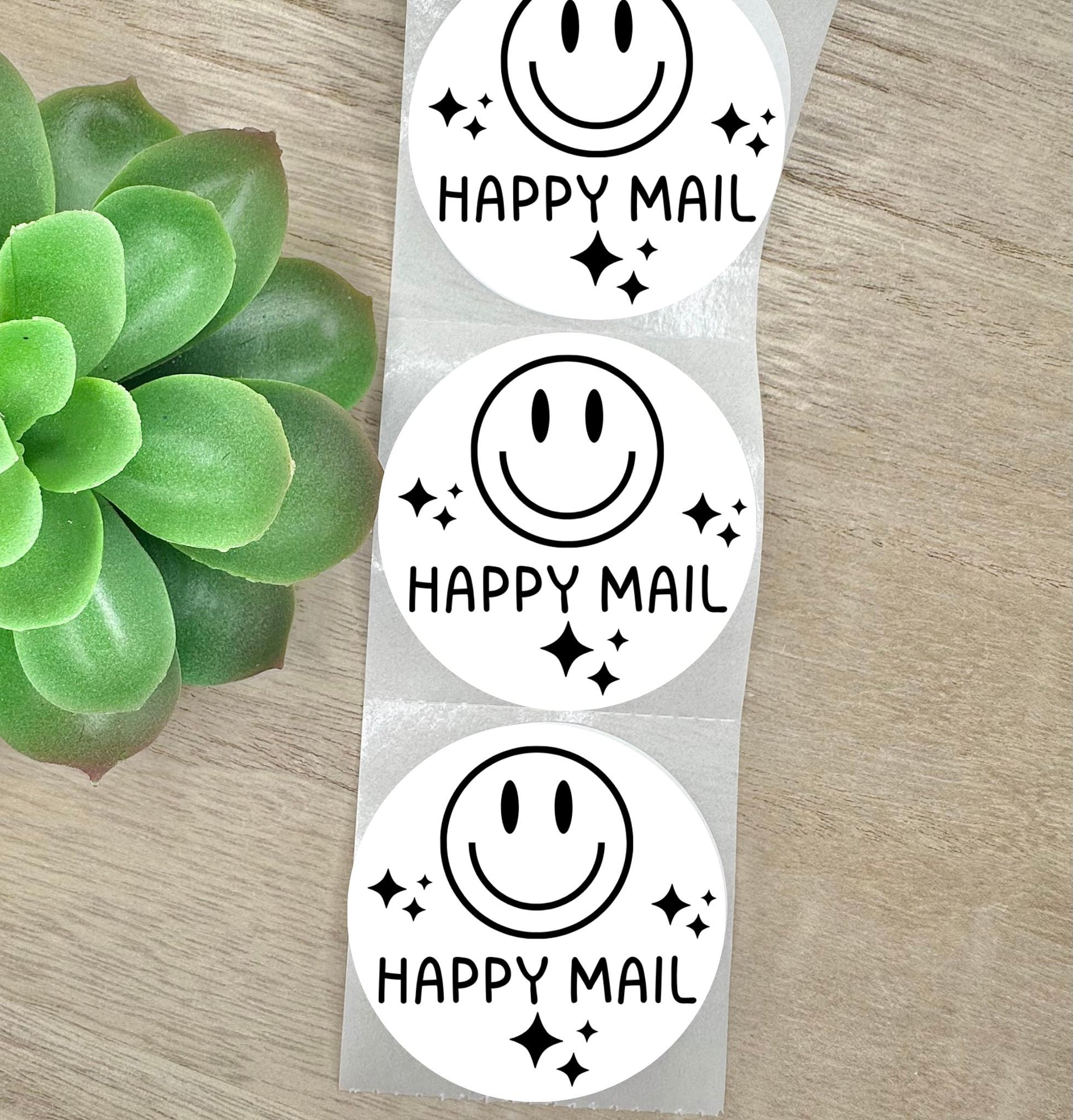 Happy Mail Stickers 2 inch, Business Stickers, Custom Business Stickers, Stickers for Shipping, Packaging Stickers, Free Gift Stickers