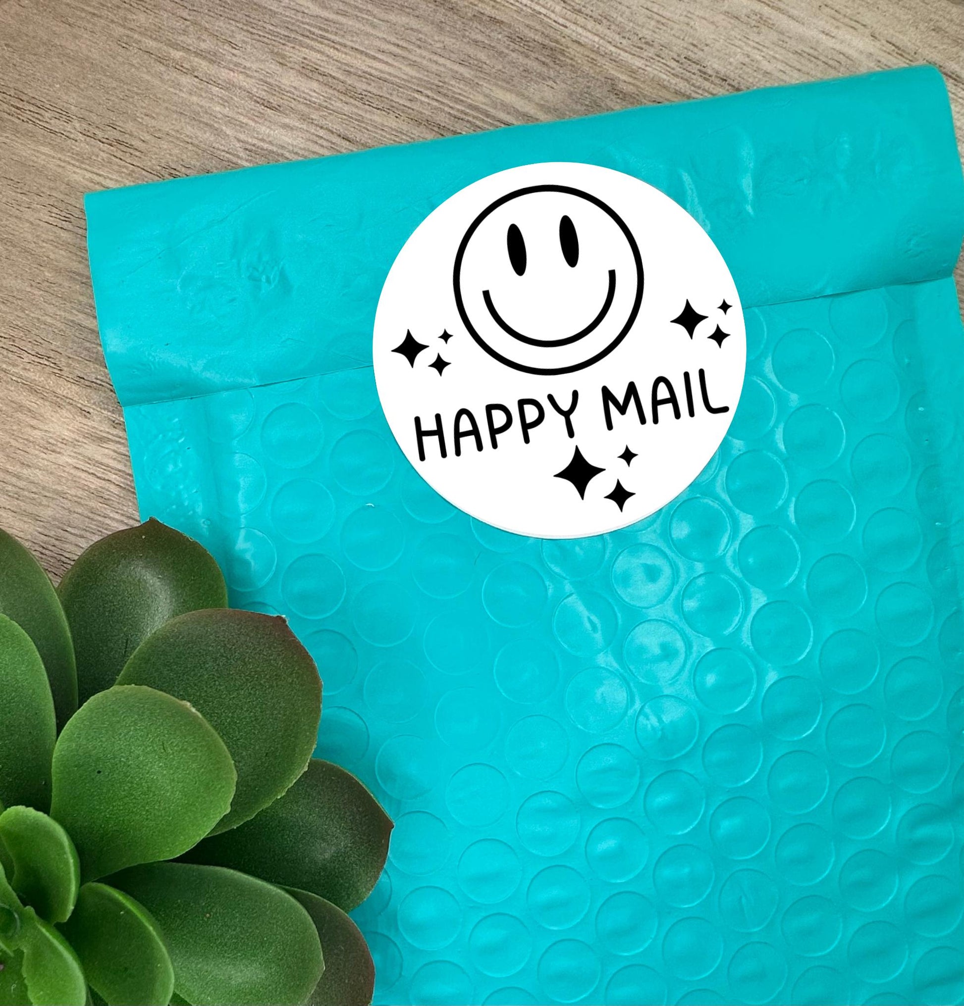 Happy Mail Stickers 2 inch, Business Stickers, Custom Business Stickers, Stickers for Shipping, Packaging Stickers, Free Gift Stickers