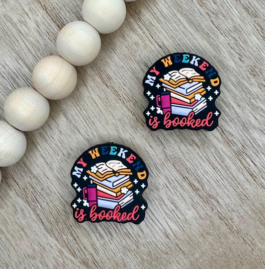 My Weekend is Booked, Book Silicone Focal Beads