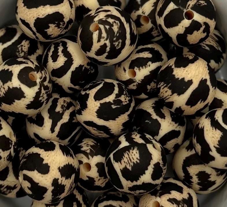 OG Cheetah 15mm Round Silicone Beads