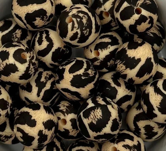 OG Cheetah 15mm Round Silicone Beads