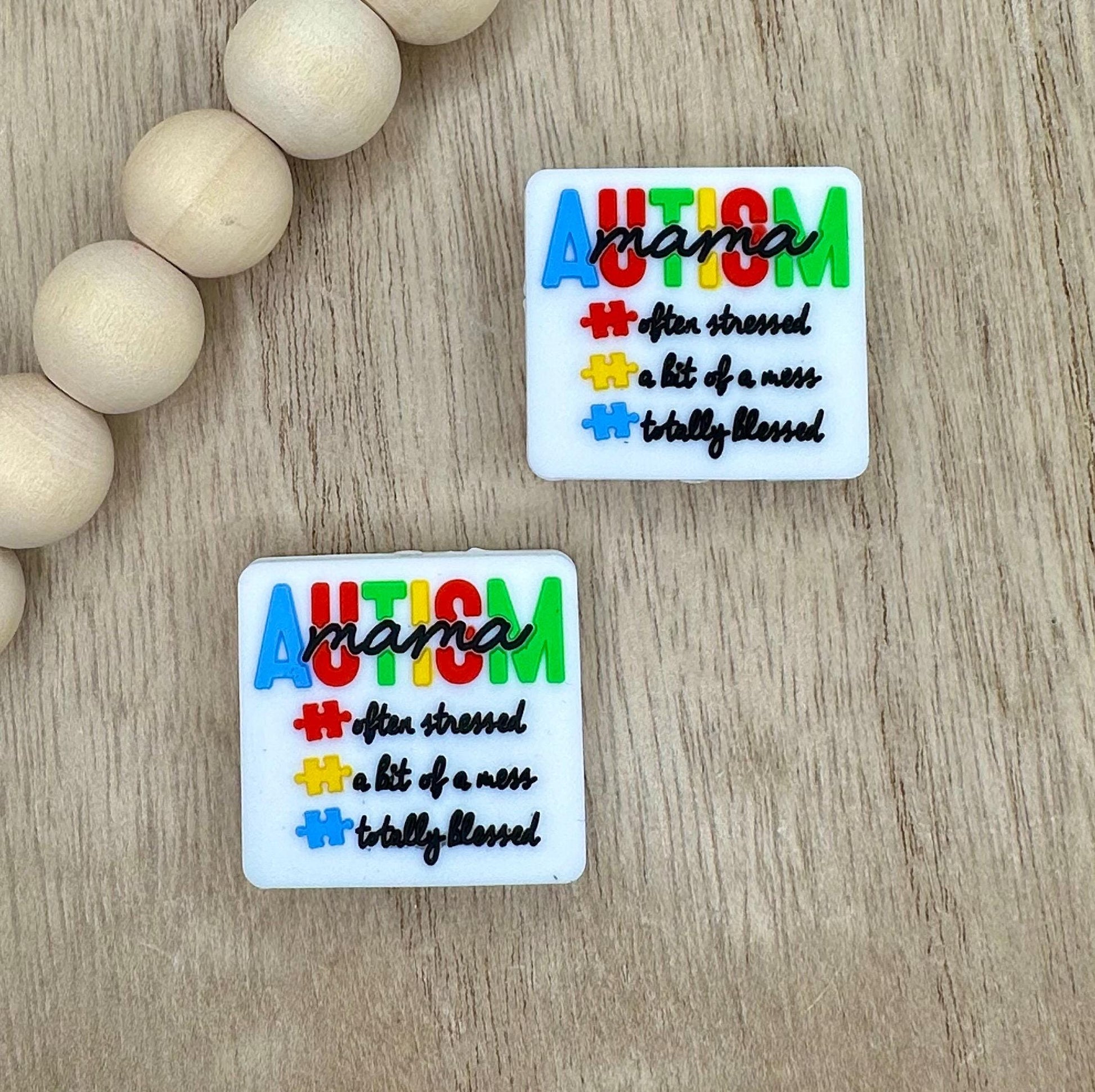 Autism Mama Awareness Silicone Focal Beads