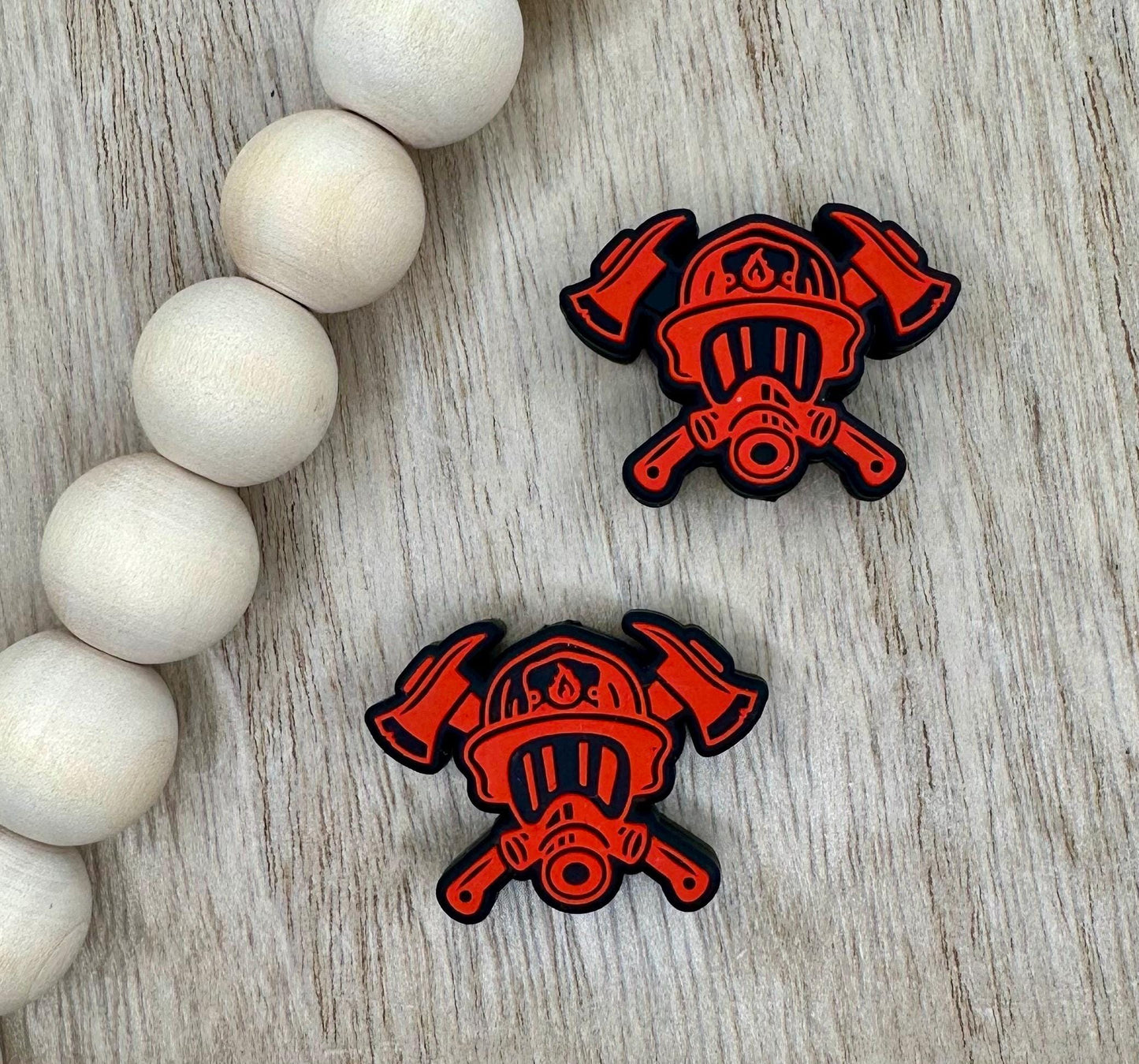 Fireman Fire Fighter Silicone Focal Beads