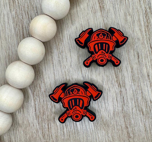 Fireman Fire Fighter Silicone Focal Beads