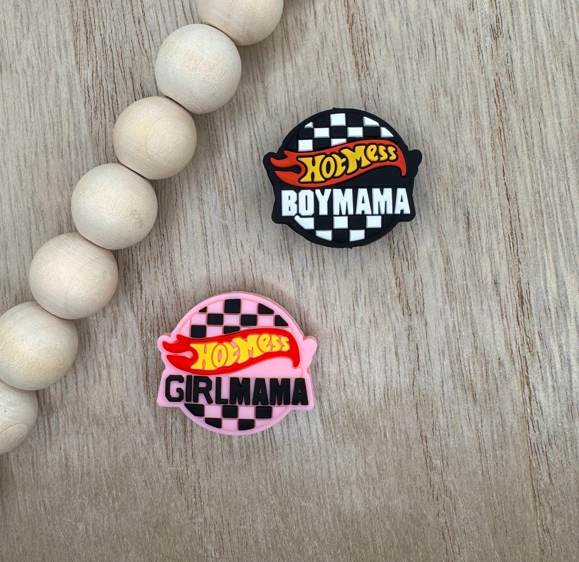 Hotmess Girl Mama Boy Mama Silicone Focal Beads