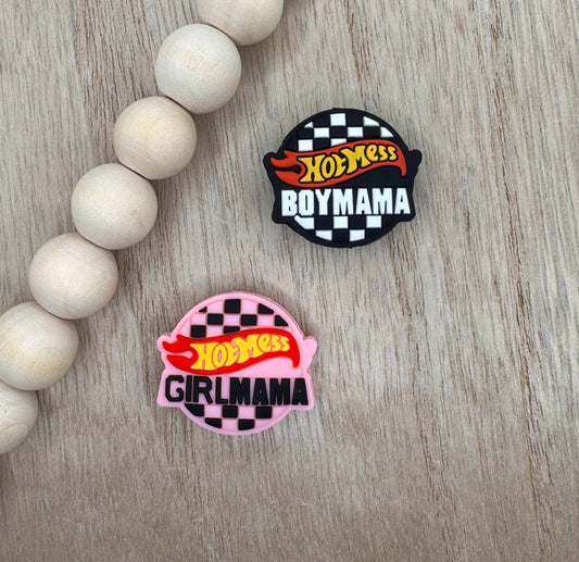 Hotmess Girl Mama Boy Mama Silicone Focal Beads