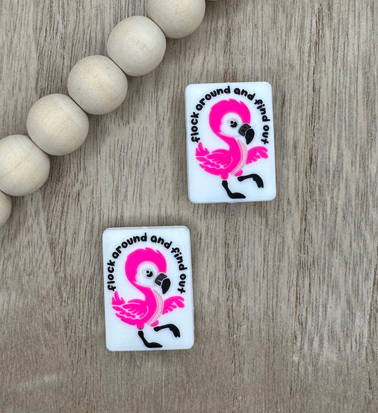 Flamingo Flock Around Silicone Focal Beads