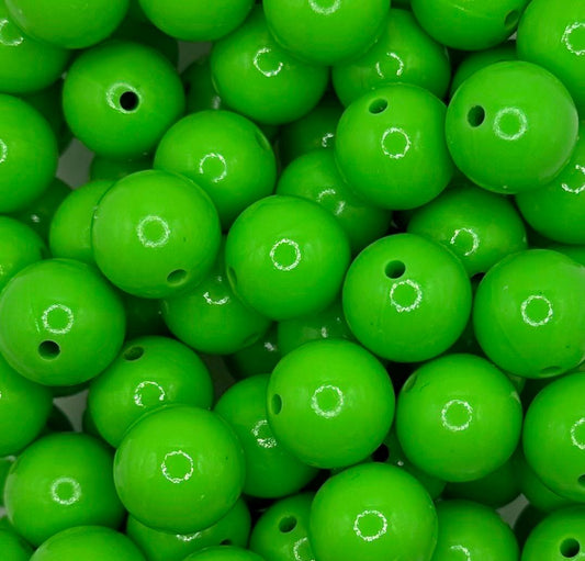 Liquid Green 15mm Round Silicone Beads