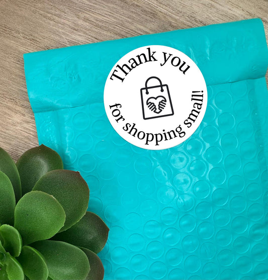 Thank you for shopping small, 2 inch stickers, Business Stickers, Custom Business Stickers, Shipping Stickers, Packaging Stickers