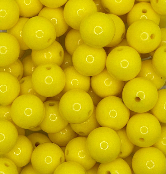 Yellow Liquid 15mm Round Silicone Beads