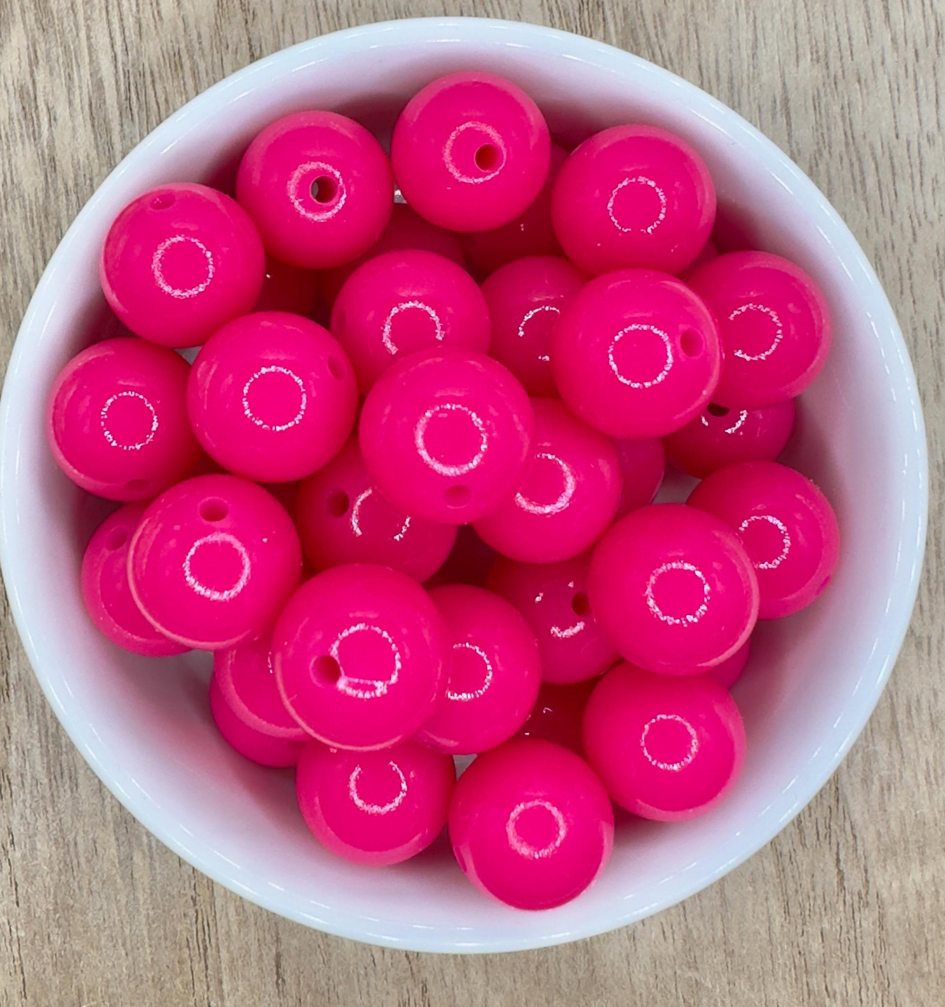 Hot Pink Liquid 15mm Round Silicone Beads