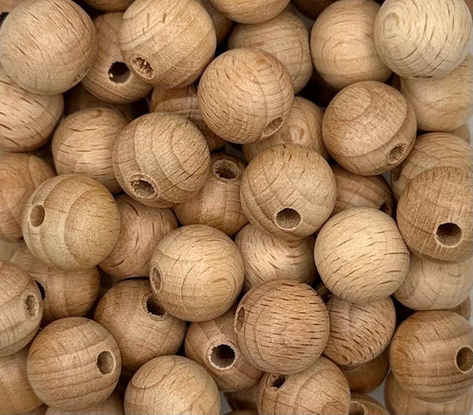 Wood 16mm Round Beads