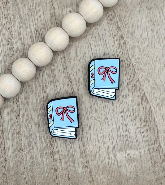Book with Bow Silicone Focal Beads