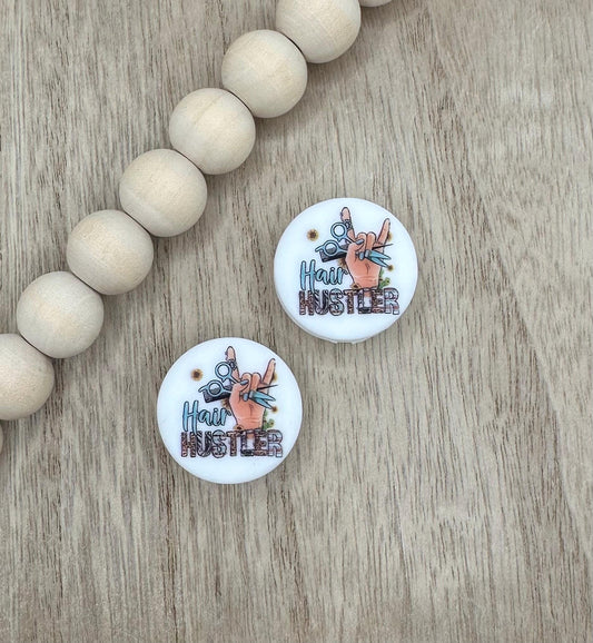 Hair Hustler Hair Stylist Cosmetology Silicone Focal Beads