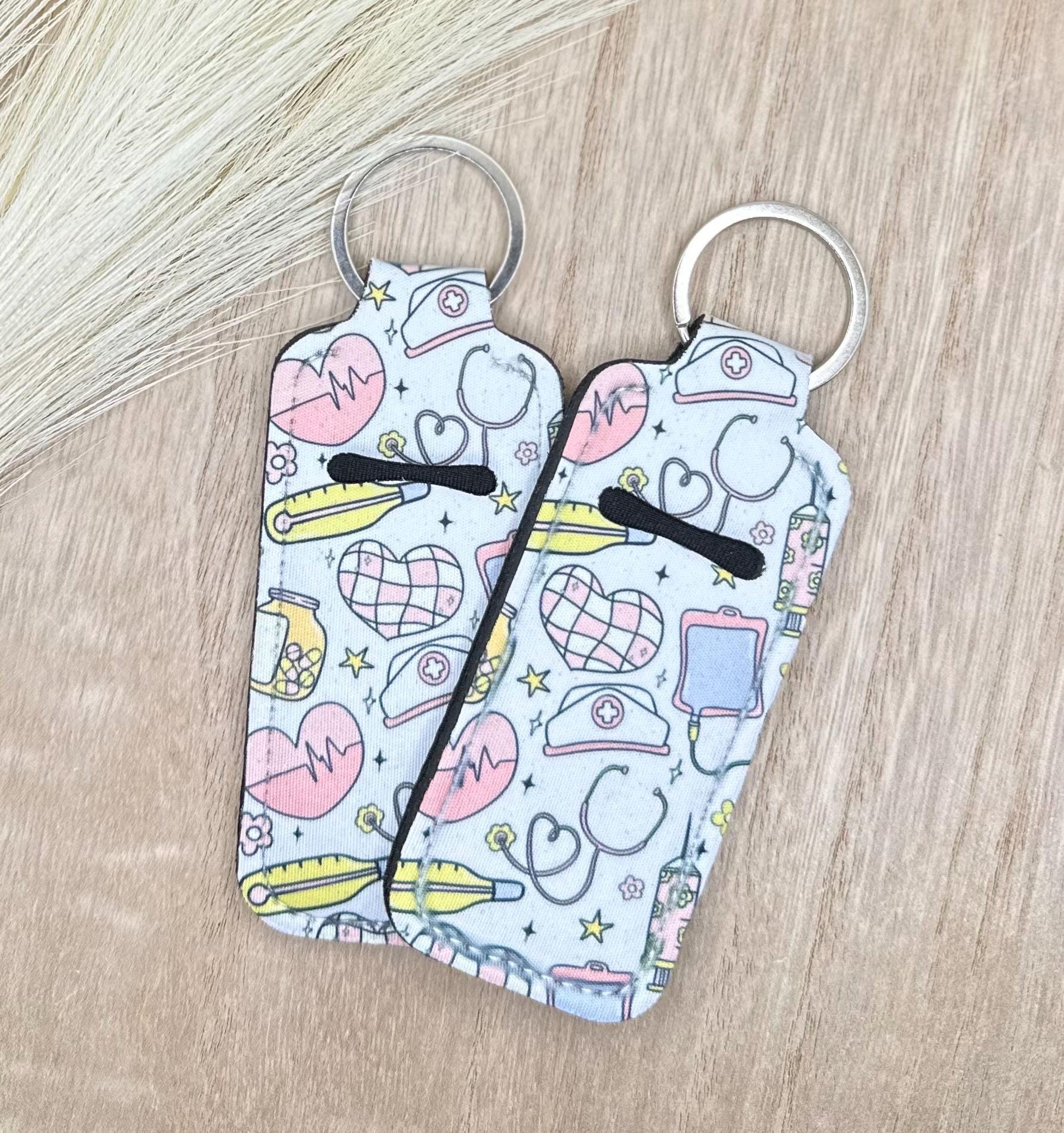 Nurse CNA Doctor Healthcare | Neoprene Chapstick Holder Key Chain Lip Balm Holder