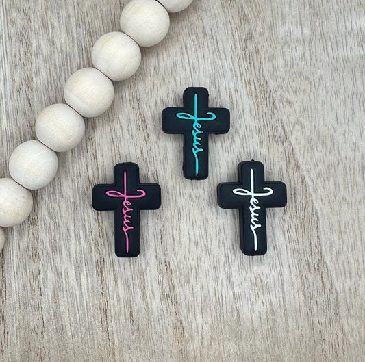 Jesus Cross Silicone Focal Beads