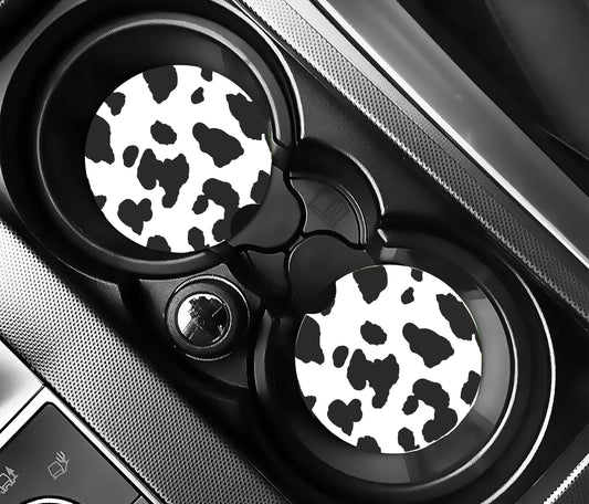 Cow Print Car Coasters, Neoprene Car Coasters